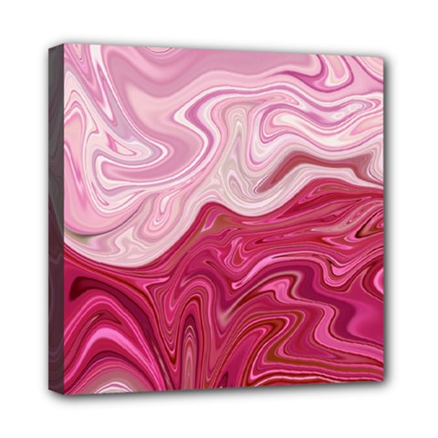 Liquid Marble Trending Abstract Paint Mini Canvas 8  X 8  (stretched) by Vaneshart