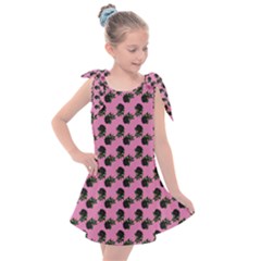 Black Rose Light Pink Kids  Tie Up Tunic Dress by snowwhitegirl