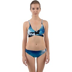 Wonderful Unicorn Silhouette In The Night Wrap Around Bikini Set by FantasyWorld7