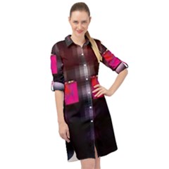 Aquarium By Traci K Long Sleeve Mini Shirt Dress by tracikcollection