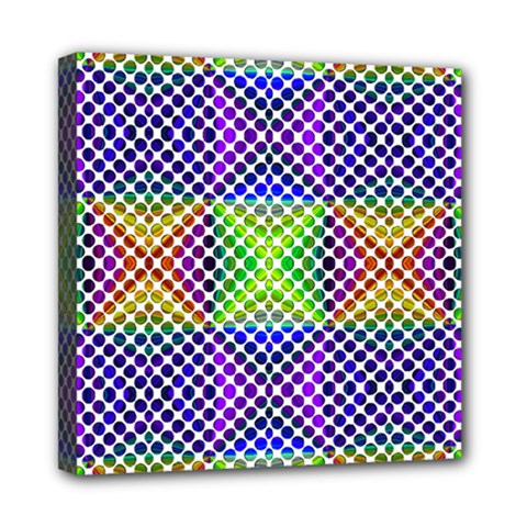 Colorful Circle Abstract White Purple Green Blue Mini Canvas 8  X 8  (stretched) by BrightVibesDesign