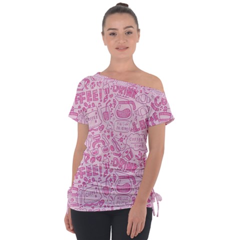 Coffee Pink Tie-up Tee by Amoreluxe