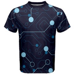 Circuit Board Men s Cotton Tee Dark Blue by trulycreative