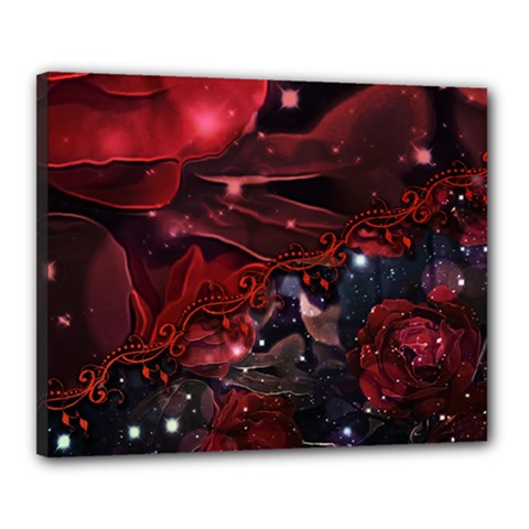 Beautiful Red Roses Canvas 20  X 16  (stretched) by FantasyWorld7