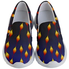 Flower Buds Floral Night Kids  Lightweight Slip Ons by HermanTelo