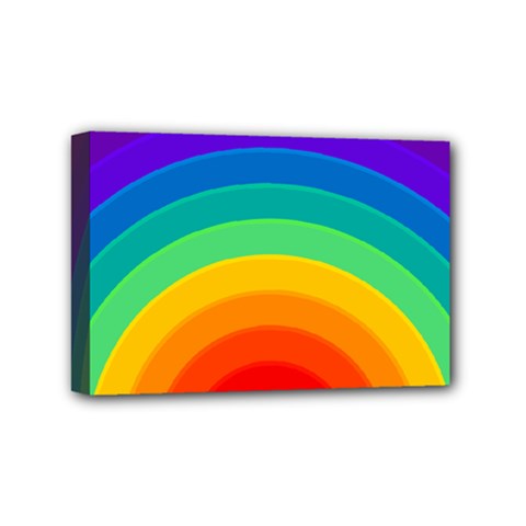 Rainbow Background Colorful Mini Canvas 6  X 4  (stretched) by HermanTelo