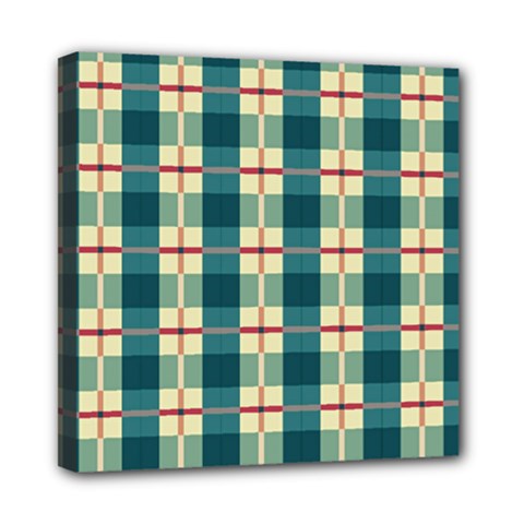 Pattern Texture Plaid Grey Mini Canvas 8  X 8  (stretched) by Mariart