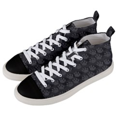 Pattern Texture Feet Dog Grey Men s Mid-top Canvas Sneakers by HermanTelo