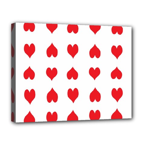 Heart Red Love Valentines Day Canvas 14  X 11  (stretched) by HermanTelo