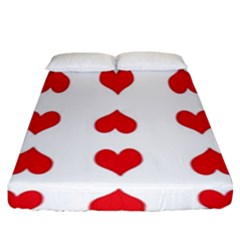 Heart Red Love Valentines Day Fitted Sheet (king Size) by HermanTelo
