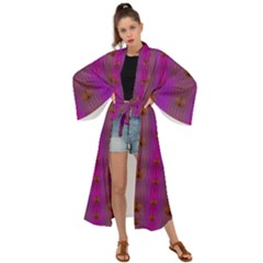 Peace Is Cool Again And Decorative Maxi Kimono by pepitasart