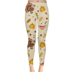 Thanksgiving Turkey Pattern Leggings  by Valentinaart