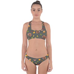 Thanksgiving Turkey Pattern Cross Back Hipster Bikini Set by Valentinaart