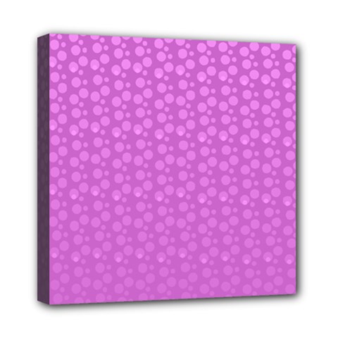 Background Polka Pink Mini Canvas 8  X 8  (stretched) by HermanTelo