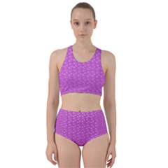 Background Polka Pink Racer Back Bikini Set by HermanTelo