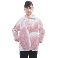 Tulip Red White Pencil Drawing Men s Half Zip Pullover by picsaspassion