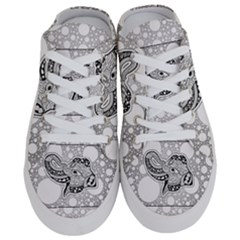 Elegant Mandala Elephant In Black And Wihte Half Slippers by FantasyWorld7