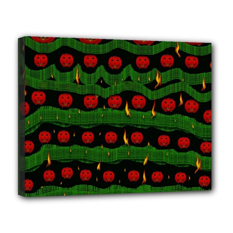 Pumkin Time Maybe Halloween Canvas 14  X 11  (stretched) by pepitasart
