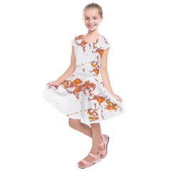 Can Walk On Fire, White Background Kids  Short Sleeve Dress by picsaspassion