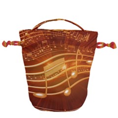 Music Notes Sound Musical Love Drawstring Bucket Bag by HermanTelo