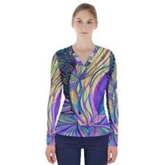 Happpy (4) V-neck Long Sleeve Top by nicholakarma