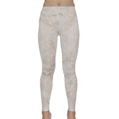 Pink Marble Beige Texture Floor Background With Shinny Pink Veins Greek Marble Print Luxuous Real Marble  Classic Yoga Leggings by genx