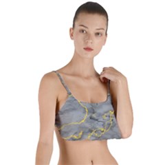 Marble Neon Retro Light Gray With Gold Yellow Veins Texture Floor Background Retro Neon 80s Style Neon Colors Print Luxuous Real Marble Layered Top Bikini Top  by genx