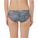 Marble light gray with bright cyan blue veins texture floor background retro neon 80s style neon colors print luxuous real marble Classic Bikini Bottoms View2