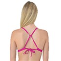 Marble light gray with bright magenta pink veins texture floor background retro neon 80s style neon colors print luxuous real marble Reversible Tri Bikini Top View4