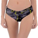 Marble light gray with green lime veins texture floor background retro neon 80s style neon colors print luxuous real marble Reversible Classic Bikini Bottoms View3