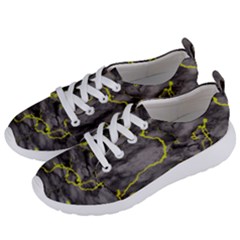 Marble Light Gray With Green Lime Veins Texture Floor Background Retro Neon 80s Style Neon Colors Print Luxuous Real Marble Women s Lightweight Sports Shoes by genx