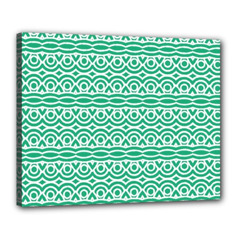 Pattern Green Canvas 20  X 16  (stretched) by Mariart
