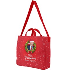 Make Christmas Great Again With Trump Face Maga Square Shoulder Tote Bag by snek
