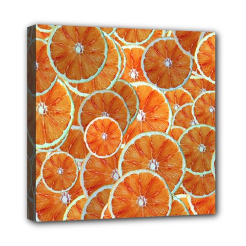 Oranges Background Texture Pattern Mini Canvas 8  X 8  (stretched) by HermanTelo