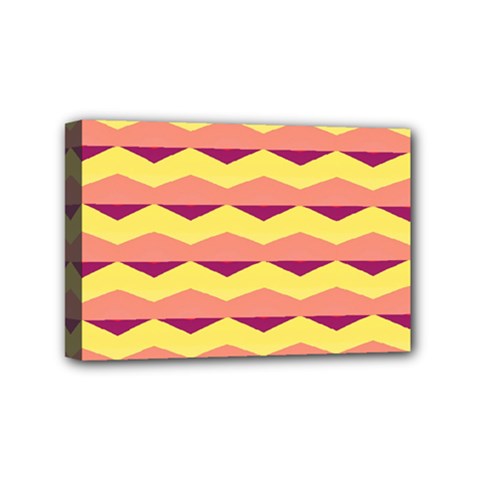 Background Colorful Chevron Mini Canvas 6  X 4  (stretched) by HermanTelo