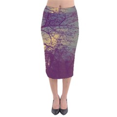 Tour Eiffel Paris Paysage Velvet Midi Pencil Skirt by kcreatif
