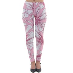 Pink Flowers Lightweight Velour Leggings by Sobalvarro