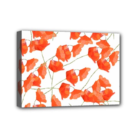 Pattern Coquelicots  Mini Canvas 7  X 5  (stretched) by kcreatif