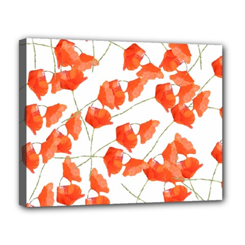 Pattern Coquelicots  Canvas 14  X 11  (stretched) by kcreatif