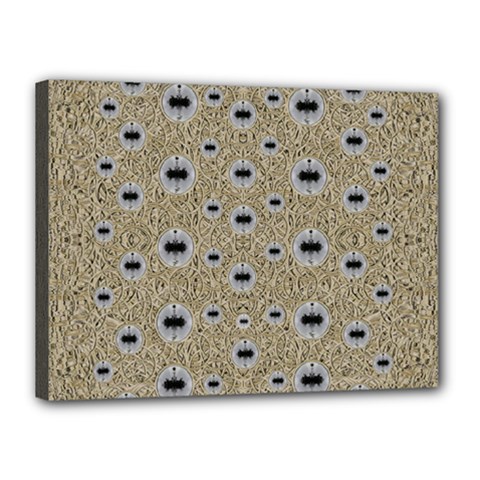 One Island Surrounded By Love And Wood Lace Canvas 16  X 12  (stretched) by pepitasart