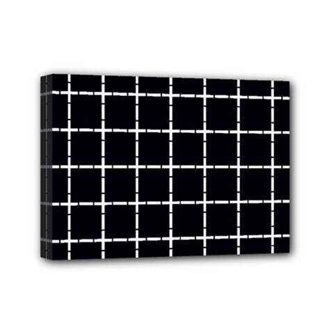 Pattern Carreaux Blanc/noir Mini Canvas 7  X 5  (stretched) by kcreatif