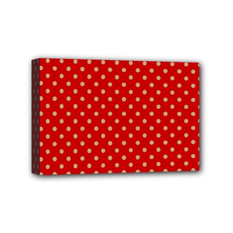 Pois Doré / Rouge Mini Canvas 6  X 4  (stretched) by kcreatif