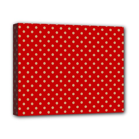 Pois Doré / Rouge Canvas 10  X 8  (stretched) by kcreatif