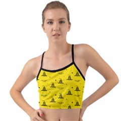 Gadsden Flag Don t Tread On Me Yellow And Black Pattern With American Stars Mini Tank Bikini Top by snek