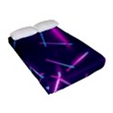 Retrowave Aesthetic vaporwave retro memphis pattern 80s design geometric shapes futurist purple pink blue neon light Fitted Sheet (Full/ Double Size) View2