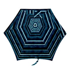Bandes Peinture Bleu Profond Mini Folding Umbrellas by kcreatif
