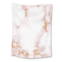 Pink And White Marble Texture With Gold Intrusions Pale Rose Background Medium Tapestry by genx