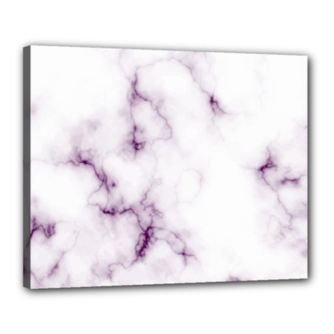 White Marble Violet Purple Veins Accents Texture Printed Floor Background Luxury Canvas 20  X 16  (stretched) by genx