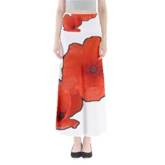Coquelicots Fleurs Full Length Maxi Skirt by kcreatif