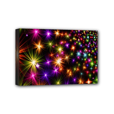 Star Colorful Christmas Abstract Mini Canvas 6  X 4  (stretched) by Wegoenart